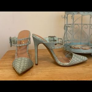 NBW Blue Slide on Heels